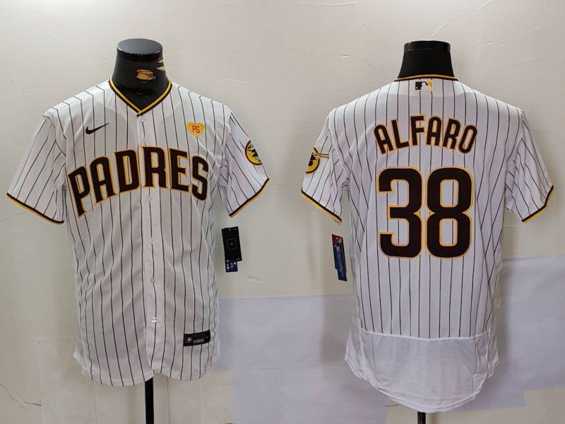 Men San Diego Padres #38 Alfaro White stripe Elite 2024 Nike MLB Jersey style 9021